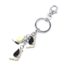 Porte-Cles-Bijou-de-Sac-Tulipes-Email-Noir-Ecru-Metal-Argente-et-Strass