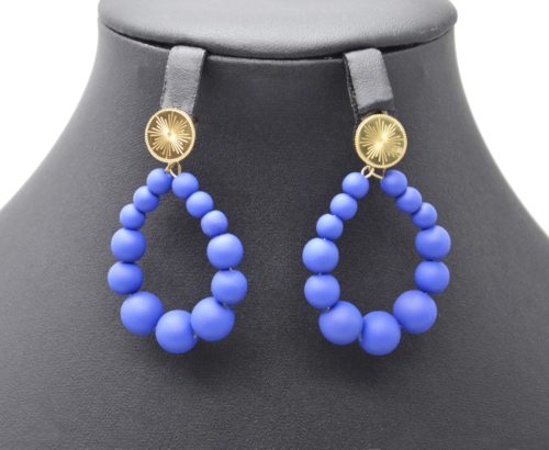 Boucles-dOreilles-Medaille-Acier-Dore-et-Goutte-Petites-Perles-Bleu-Marine-Mat