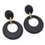 Boucles-dOreilles-Acier-Dore-avec-Cercles-Bombe-et-Ajoure-Noir-Mat