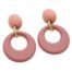 Boucles-dOreilles-Acier-Dore-Cercles-Bombe-et-Ajoure-Vieux-Rose