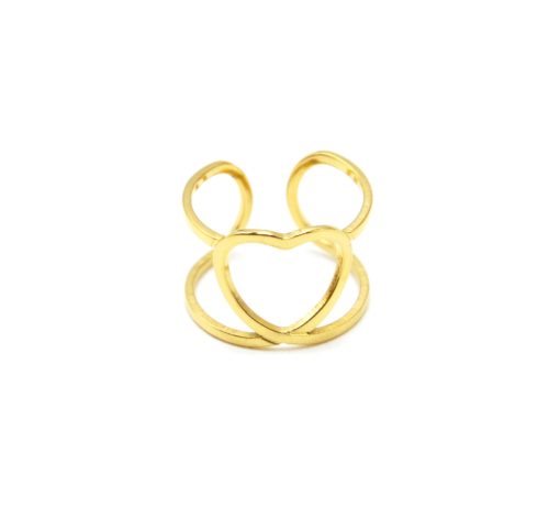 Bague-Large-avec-Coeur-Contour-Acier-Dore