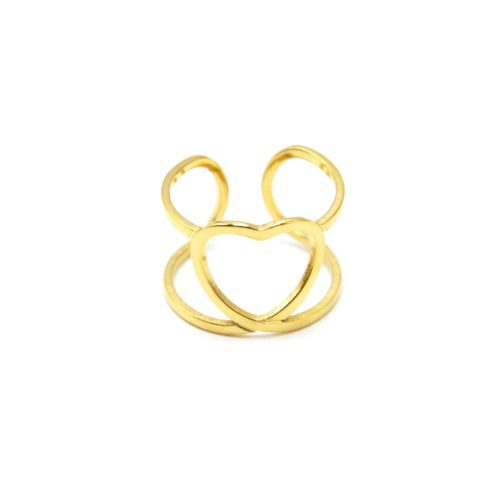 Bague-Large-avec-Coeur-Contour-Acier-Dore