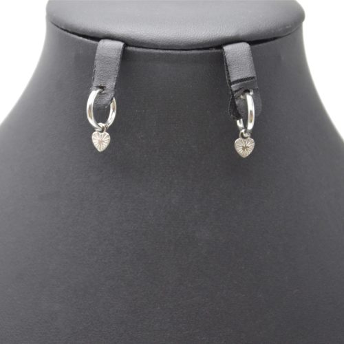 Boucles-dOreilles-Mini-Creoles-avec-Coeur-Rayons-Acier-Argente