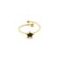 Bague-Fine-Torsadee-avec-Etoile-Acier-Dore-et-Strass-Noir