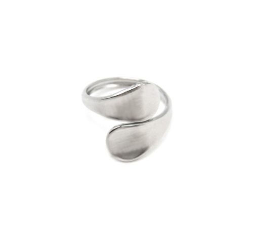 Bague-Anneau-avec-Boucles-Gouttes-Acier-Argente