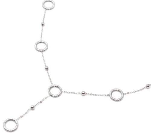 Collier-Chaine-Y-avec-Cercles-et-Billes-Acier-Argente