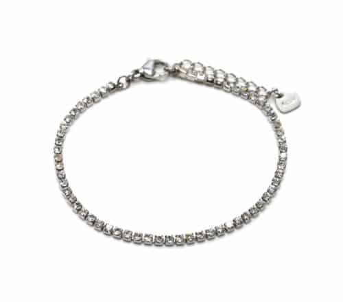 Bracelet-Chaine-Multi-Strass-et-Acier-Argente