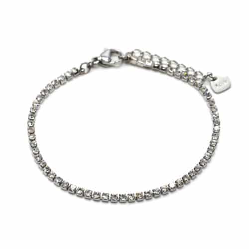 Bracelet-Chaine-Multi-Strass-et-Acier-Argente