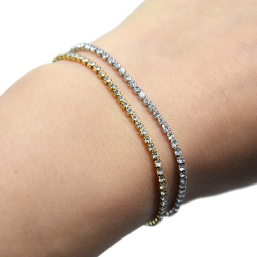 Bracelet-Chaine-Multi-Strass-et-Acier