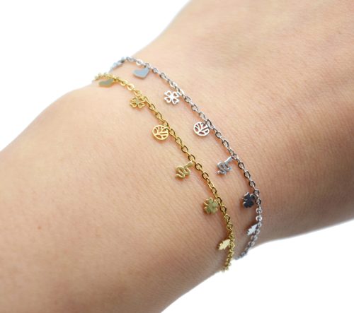 Bracelet-Fine-Chaine-avec-Pampilles-Assorties-Acier