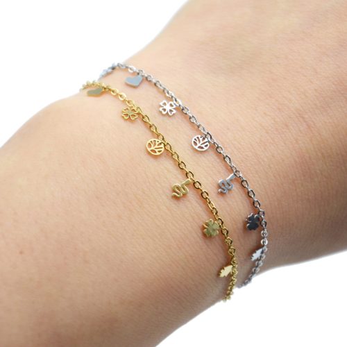 Bracelet-Fine-Chaine-avec-Pampilles-Assorties-Acier