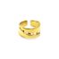 Bague-Large-Martelee-Acier-Dore-avec-Motif-Ajoure-et-Strass-Noir-Blanc