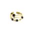 Bague-Triple-Anneaux-Acier-Dore-avec-Perles-Noires