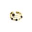 Bague-Triple-Anneaux-Acier-Dore-avec-Perles-Noires