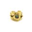 Bague-Manchette-Multi-Rangs-Acier-Dore-avec-Pierre-Ronde-Verte-et-Billes