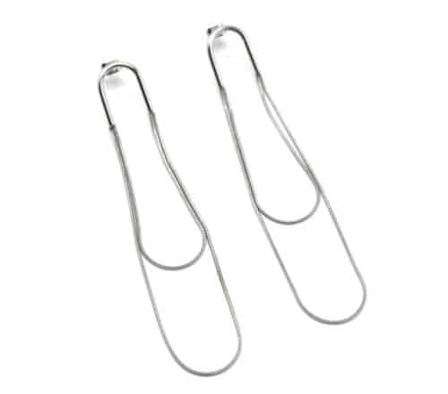 Boucles-dOreilles-U-et-Double-Chaines-Pendantes-Acier-Argente