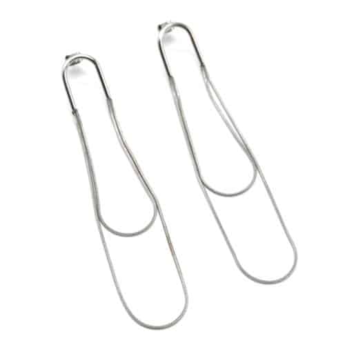 Boucles-dOreilles-U-et-Double-Chaines-Pendantes-Acier-Argente