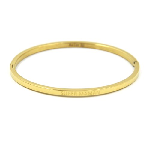 Bracelet-Jonc-Fin-Acier-Dore-avec-Message-Super-Maman