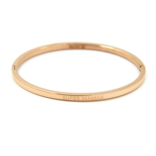 Bracelet-Jonc-Fin-Acier-Or-Rose-avec-Message-Super-Maman