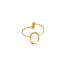 Bague-Anneau-avec-Pierre-Ovale-Blanche-Contour-Acier-Dore