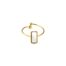 Bague-Anneau-avec-Pierre-Rectangle-Blanche-Contour-Acier-Dore