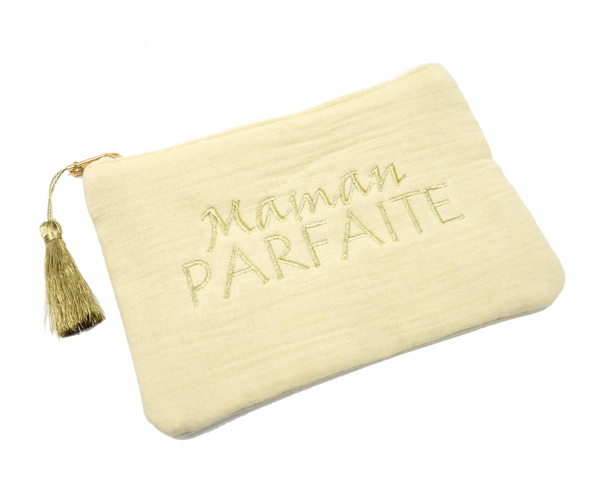 Trousse-Pochette-Gaze-Coton-Beige-Message-Brode-Maman-Parfaite