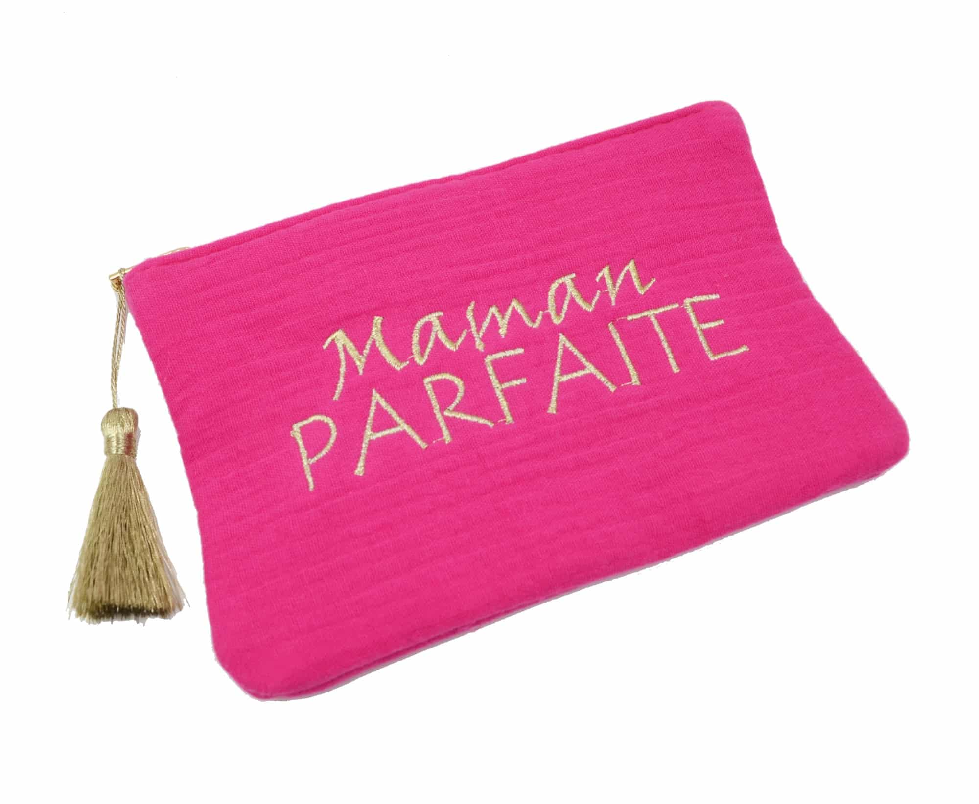 Trousse-Pochette-Gaze-Coton-Fuchsia-Message-Brode-Maman-Parfaite