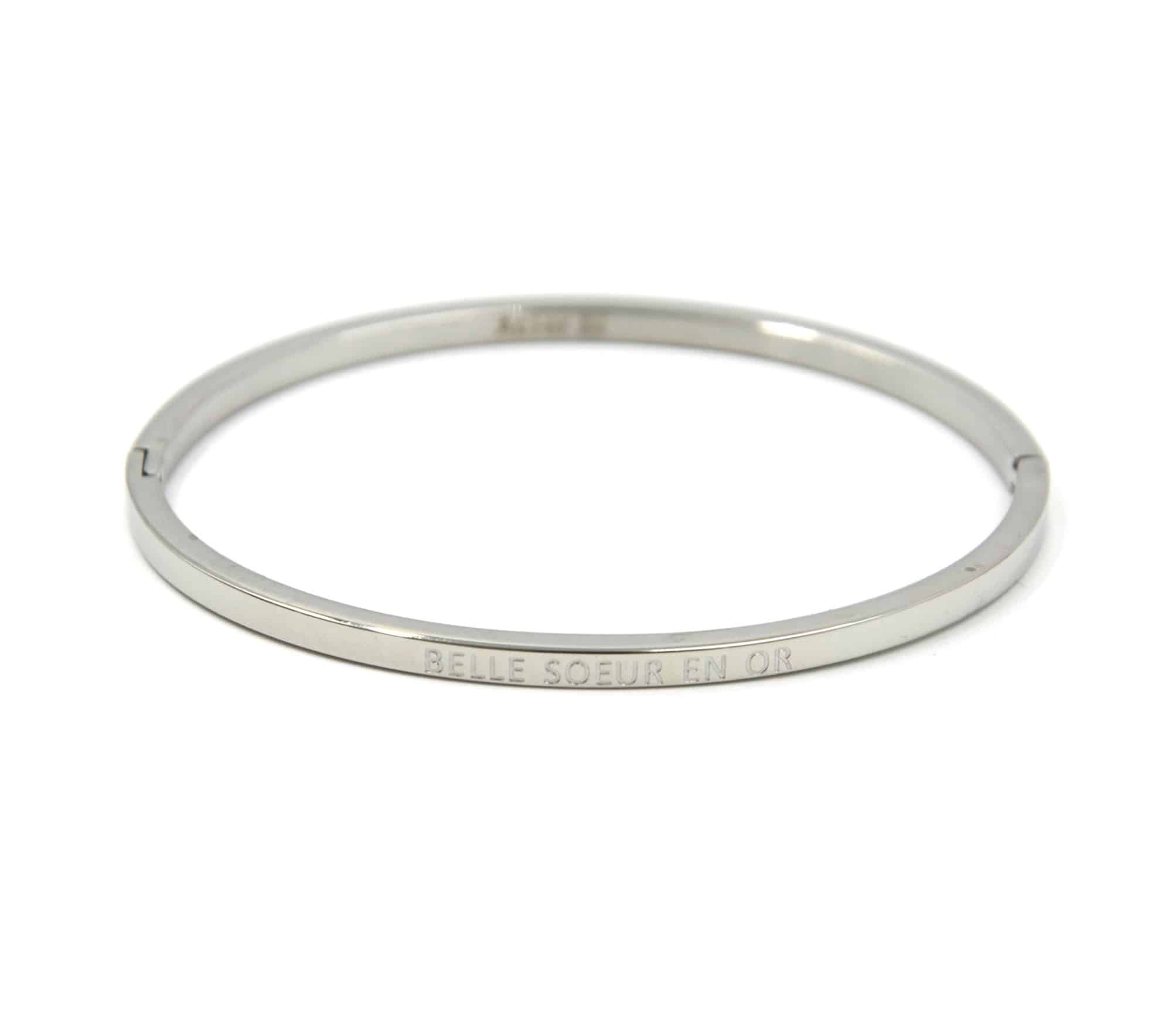 Bracelet-Jonc-Fin-Acier-Argente-avec-Message-Belle-Soeur-en-Or