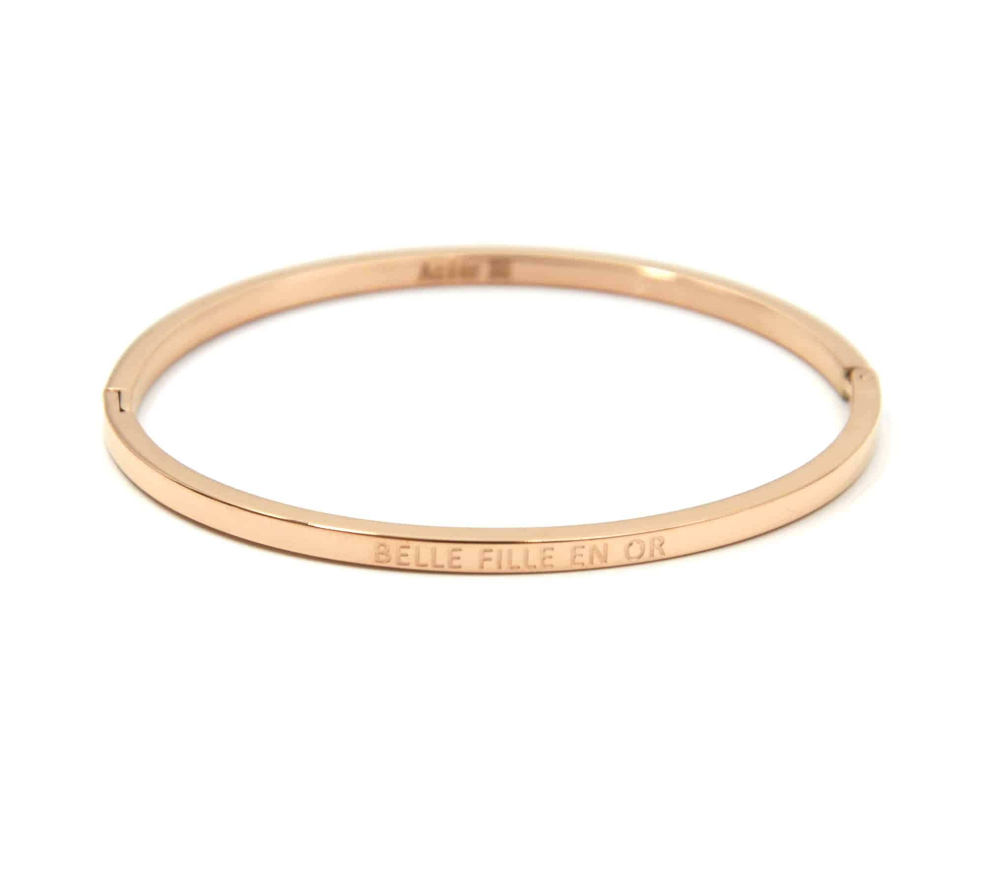 Bracelet-Jonc-Fin-Acier-Or-Rose-avec-Message-Belle-Fille-en-Or