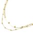 Collier-Double-Chaines-Billes-Maillons-Acier-Dore-et-Pierres-Nacre-Blanc