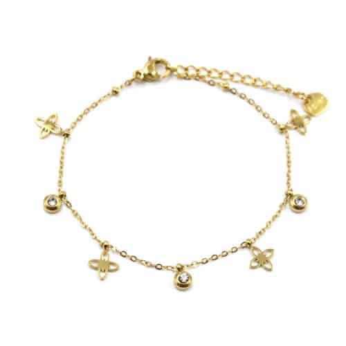 Bracelet-Chaine-avec-Pampilles-Trefles-Acier-Dore-et-Strass