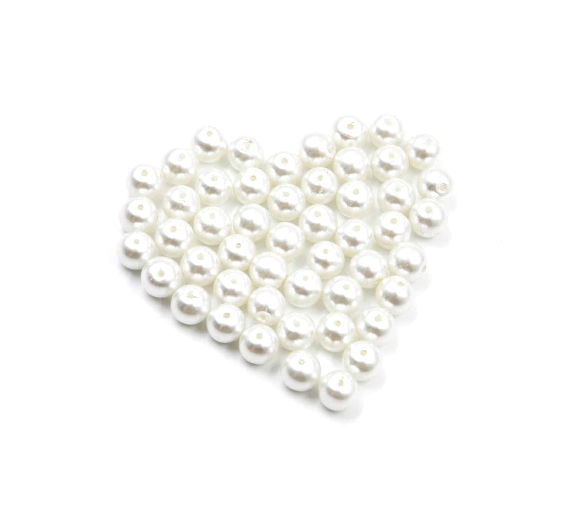 Perles-Nacre-et-Acrylique-8mm-a-Enfiler-Couleur-Blanc