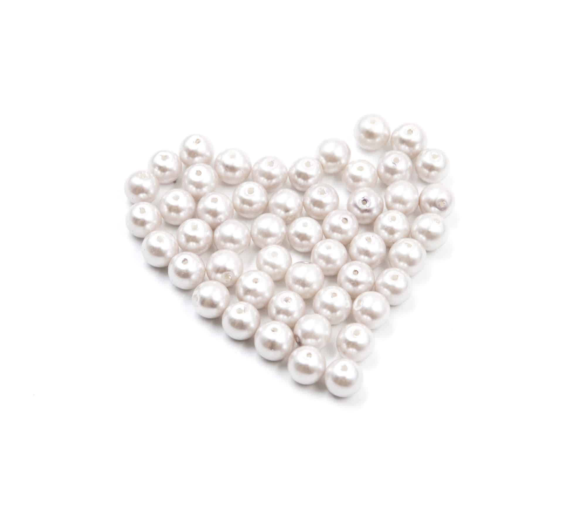 Perles-Nacre-et-Acrylique-8mm-a-Enfiler-Couleur-Blanc-Gris