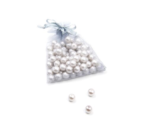 Perles-Nacre-et-Acrylique-8mm-a-Enfiler-Couleur-Blanc-Gris-100-Perles