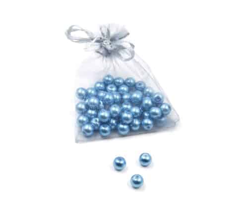 Perles-Nacre-et-Acrylique-8mm-a-Enfiler-Couleur-Bleu-Metal-50-Perles