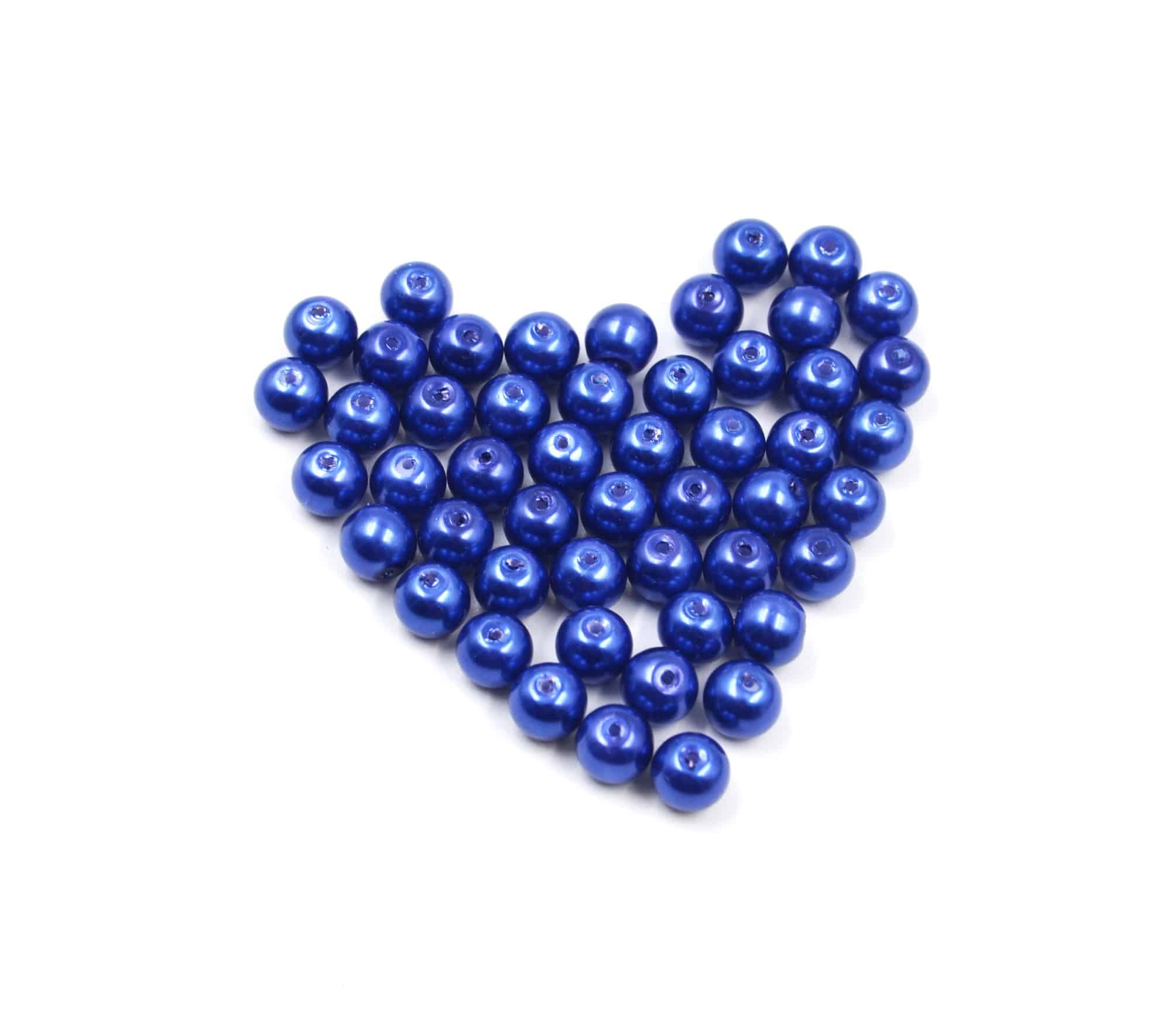 Perles-Nacre-et-Acrylique-8mm-a-Enfiler-Couleur-Bleu-Roi