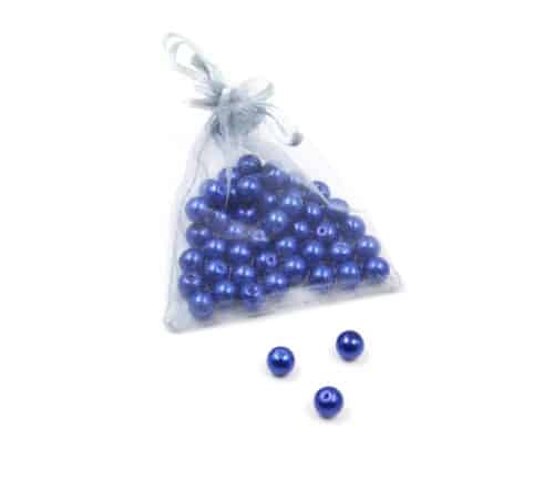 Perles-Nacre-et-Acrylique-8mm-a-Enfiler-Couleur-Bleu-Roi-50-Perles