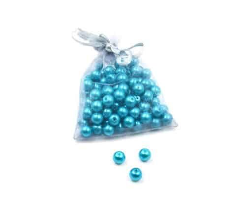 Perles-Nacre-et-Acrylique-8mm-a-Enfiler-Couleur-Bleu-Canard-100-Perles