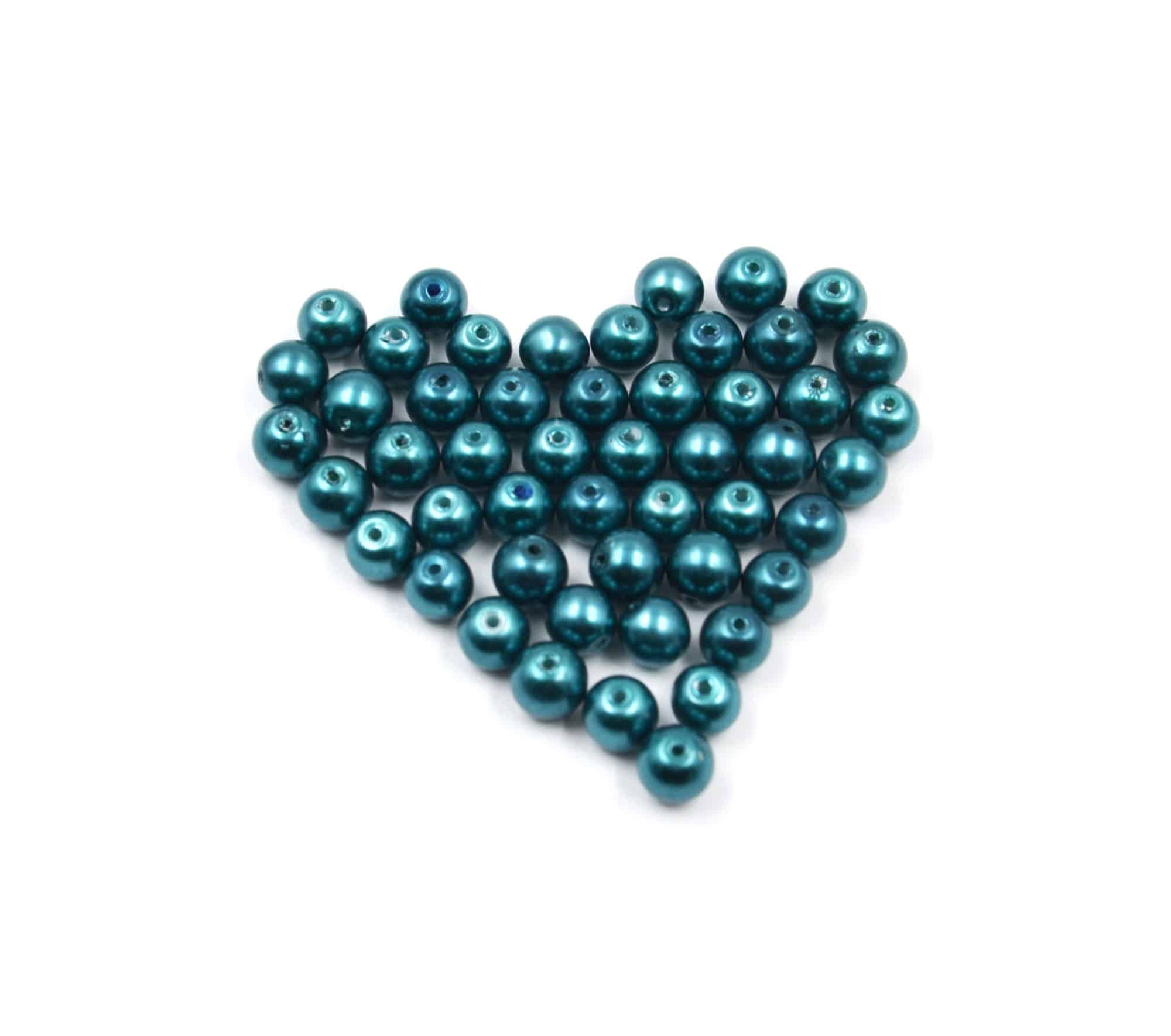 Perles-Nacre-et-Acrylique-8mm-a-Enfiler-Couleur-Bleu-Petrole