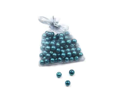 Perles-Nacre-et-Acrylique-8mm-a-Enfiler-Couleur-Bleu-Petrole-100-Perles