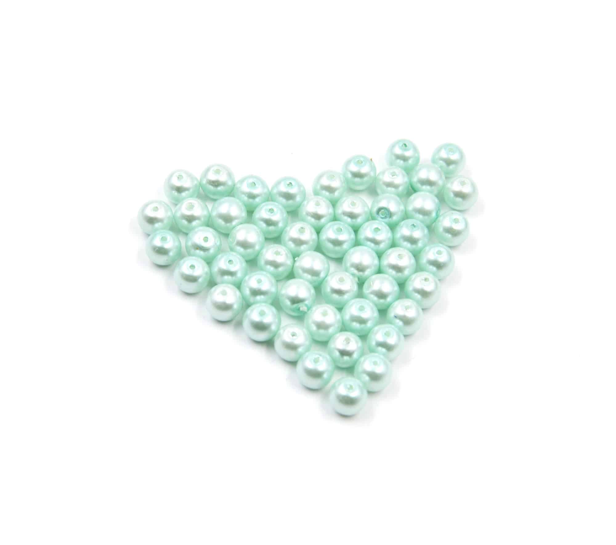 Perles-Nacre-et-Acrylique-8mm-a-Enfiler-Couleur-Vert-Menthe-Pale