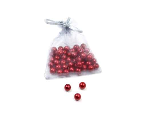 Perles-Nacre-et-Acrylique-8mm-a-Enfiler-Couleur-Rouge-Froid-50-Perles
