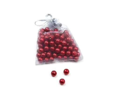 Perles-Nacre-et-Acrylique-8mm-a-Enfiler-Couleur-Rouge-Froid-100-Perles