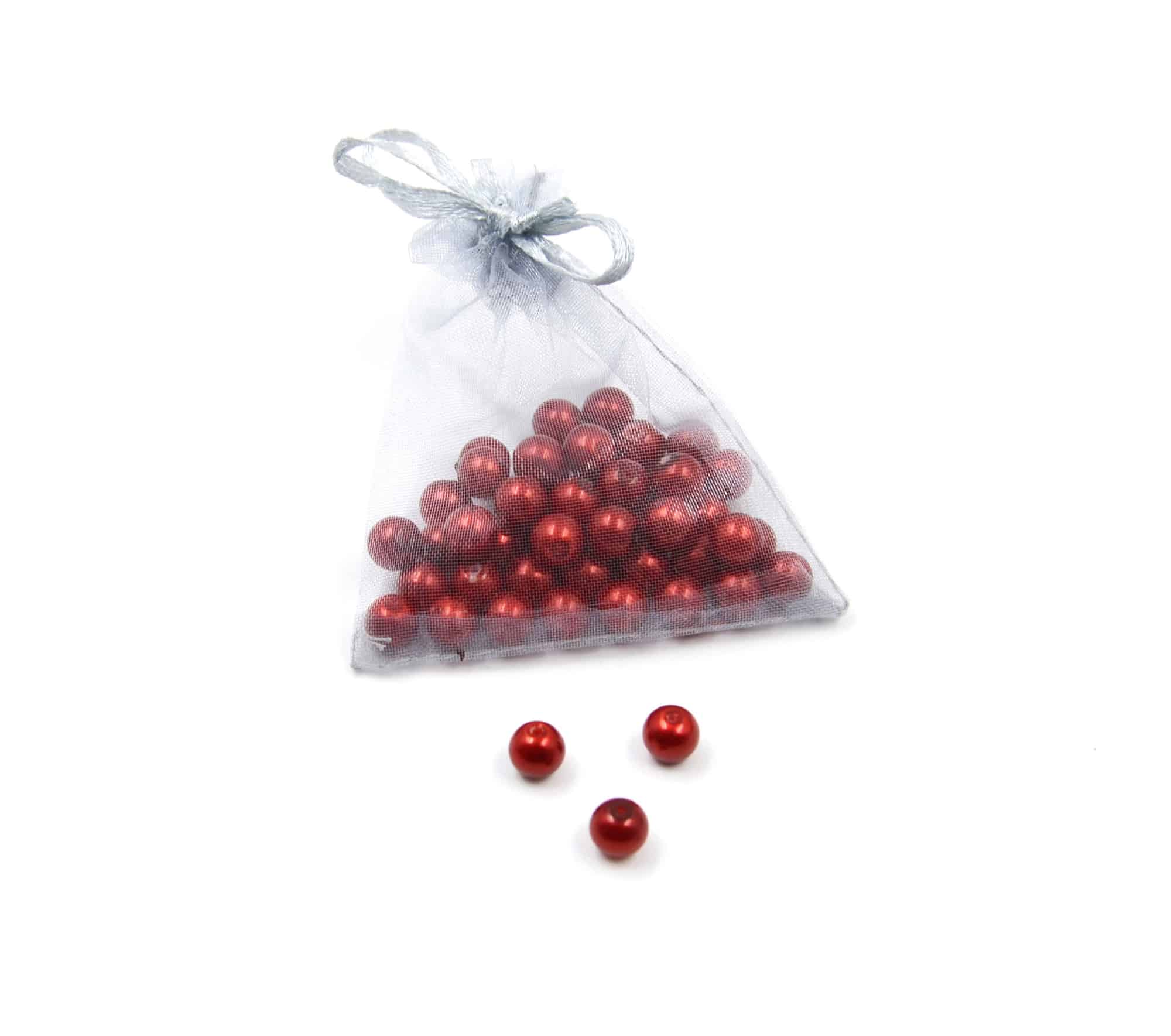 Perles-Nacre-et-Acrylique-8mm-a-Enfiler-Couleur-Rouge-Chaud-50-Perles