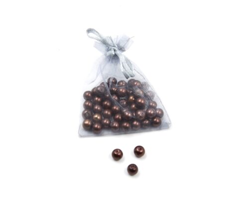Perles-Nacre-et-Acrylique-8mm-a-Enfiler-Couleur-Marron-Chocolat-50-Perles