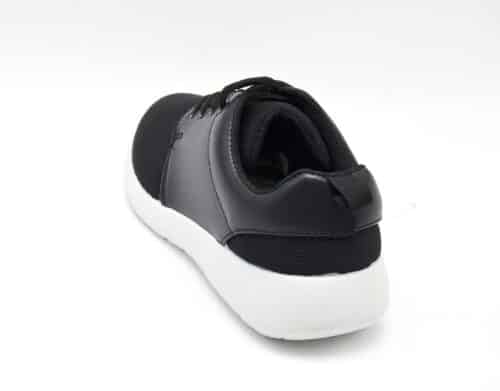 Baskets-Running-Sneakers-Uni-Toile-et-Imitation-Cuir-Noir